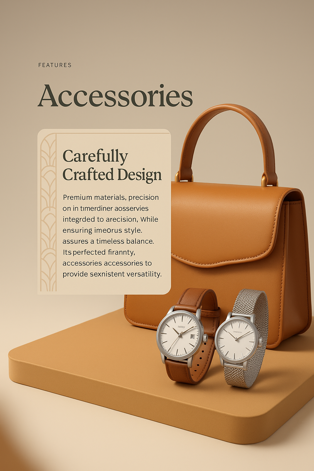 Stylish Accessories Featuring Bags and Watches