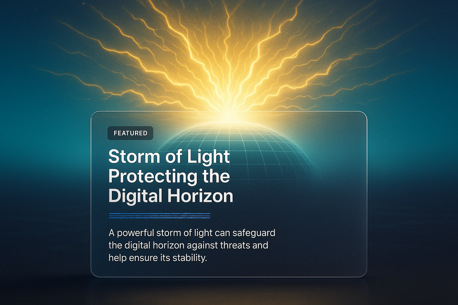 Storm of Light Protecting the Digital Horizon - 3D Illustration