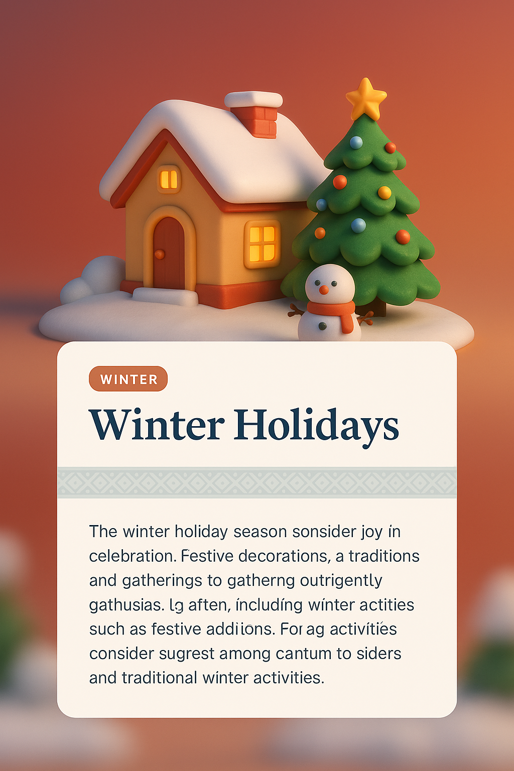 3D Winter Holidays Web Design Illustration