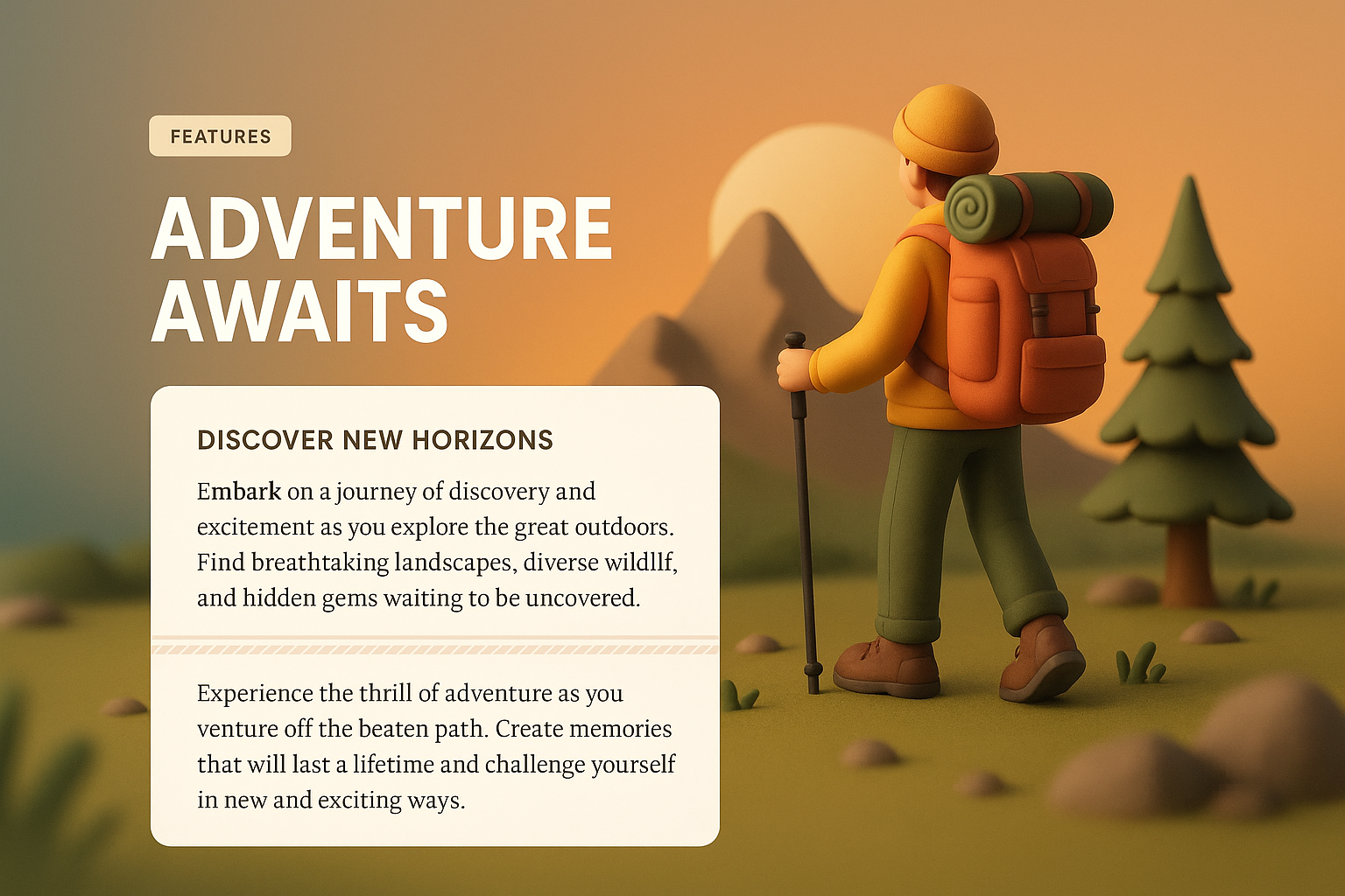 Explore New Horizons: Adventure Awaits with Stunning 3D Illustration