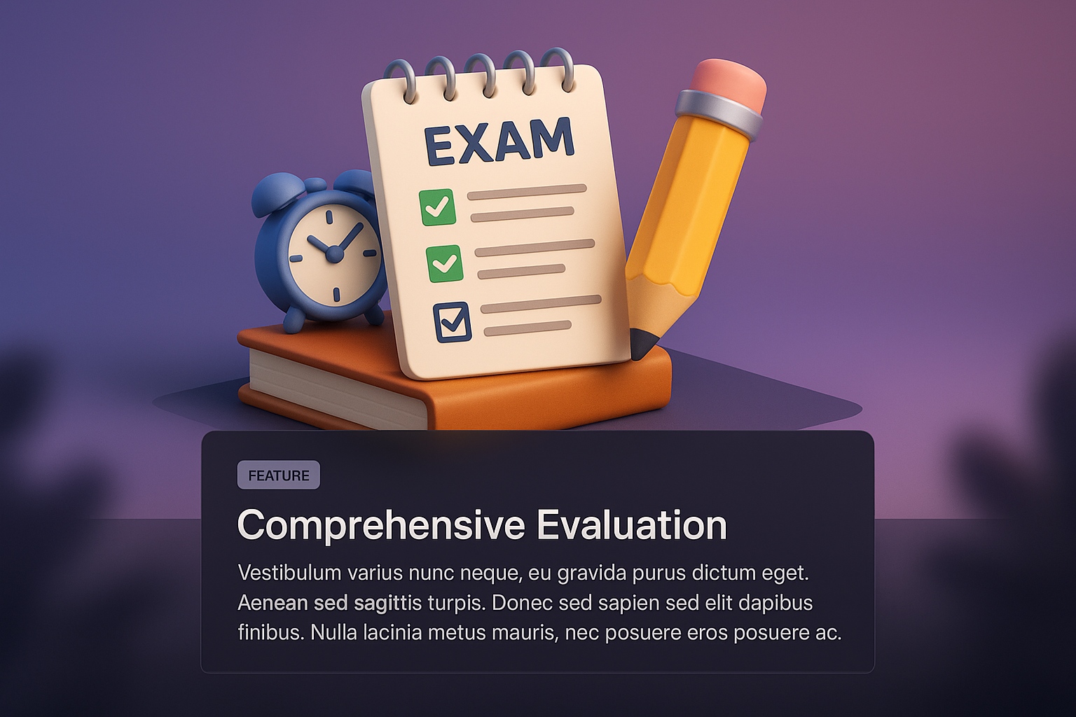 3D Illustration of Exam Evaluation Concept with Rich Visuals