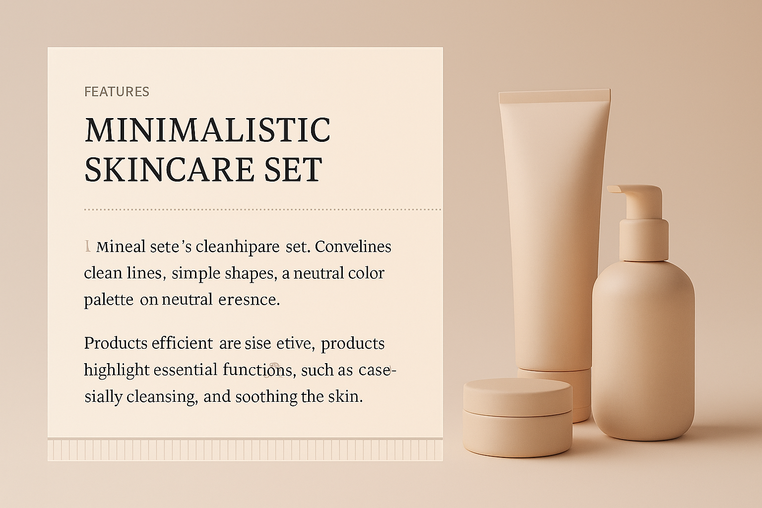 Elegant Minimalistic Skincare Set Display