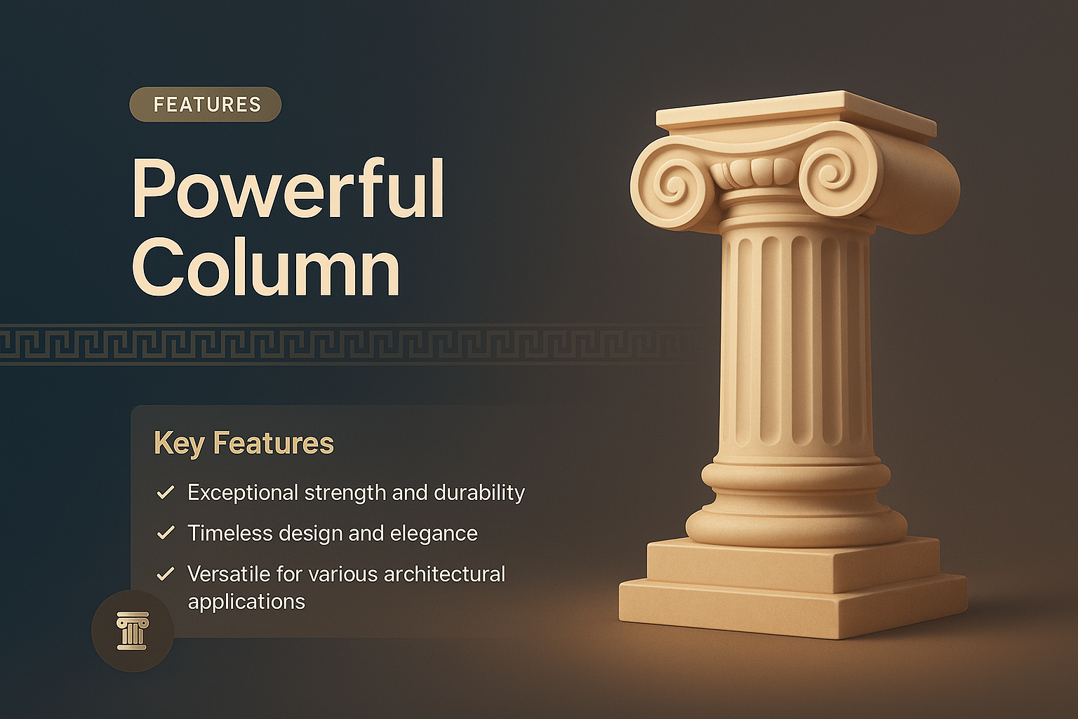 Stylish Landing Page Featuring a Powerful Column