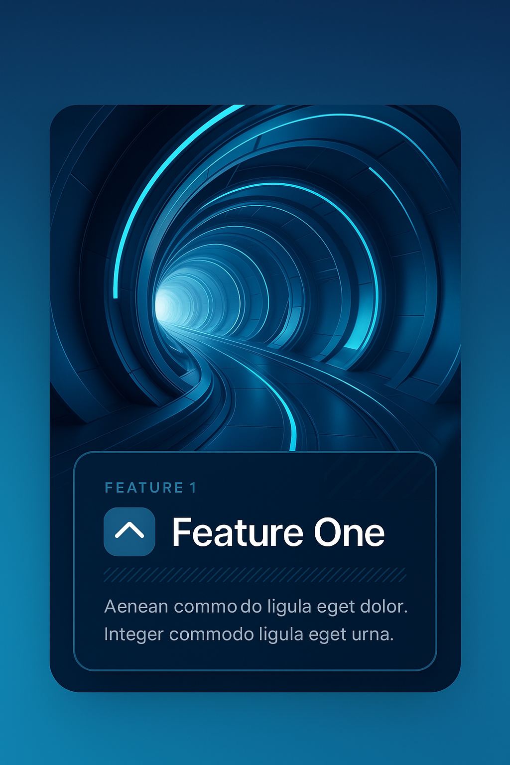 Futuristic Tunnel 3D Rendering with Integrated Feature Blocks