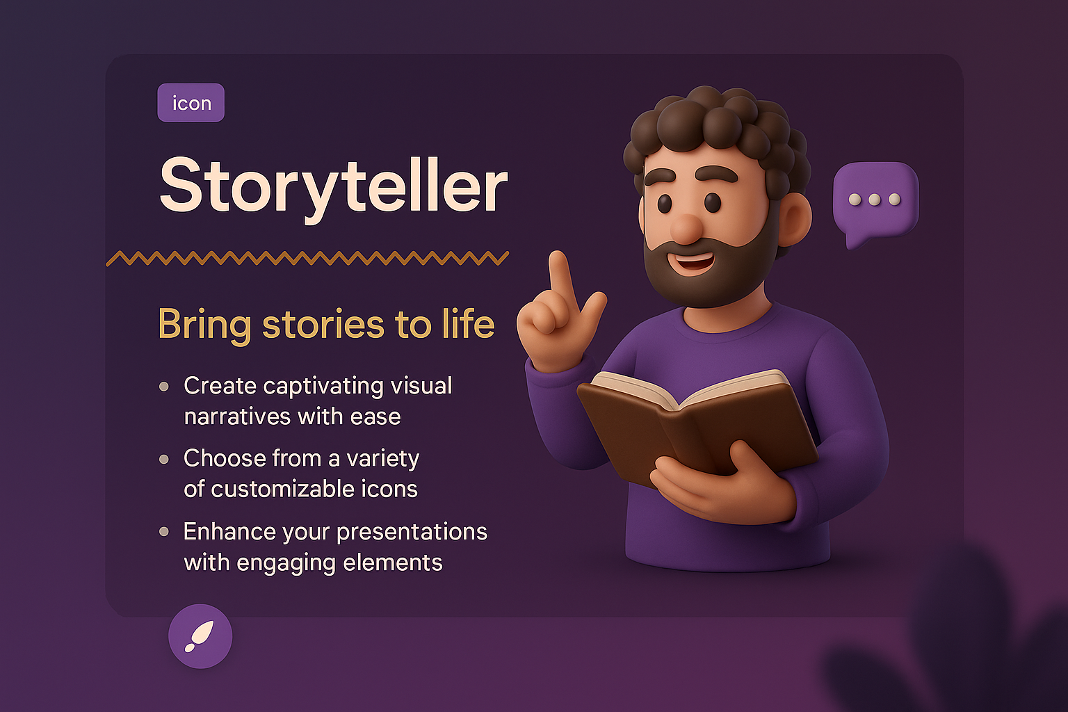 Engaging 3D Illustration for Storytelling Landing Page