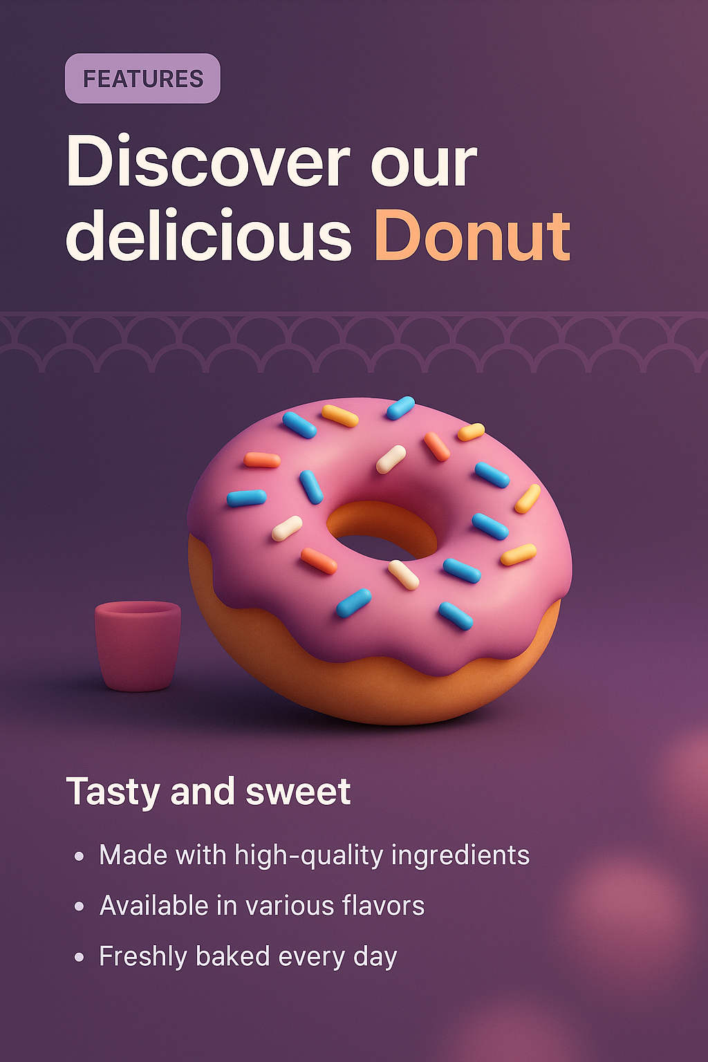 Delicious Donut Landing Page Design Features