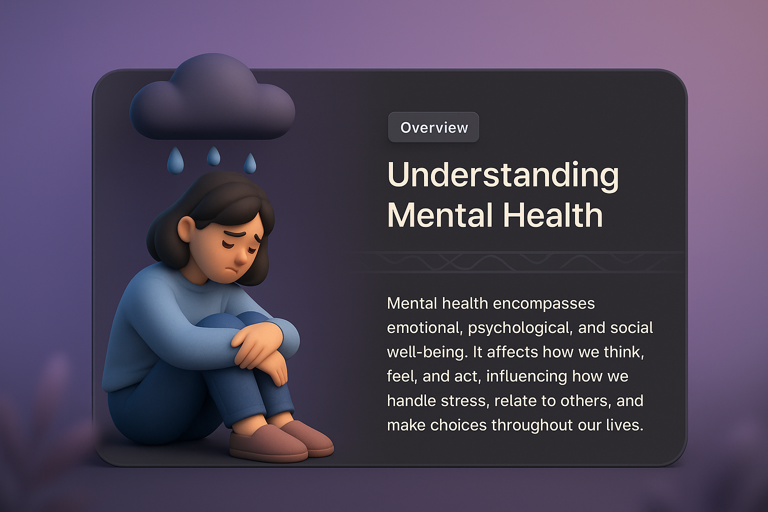 Unique 3D Illustration of Mental Health Concept