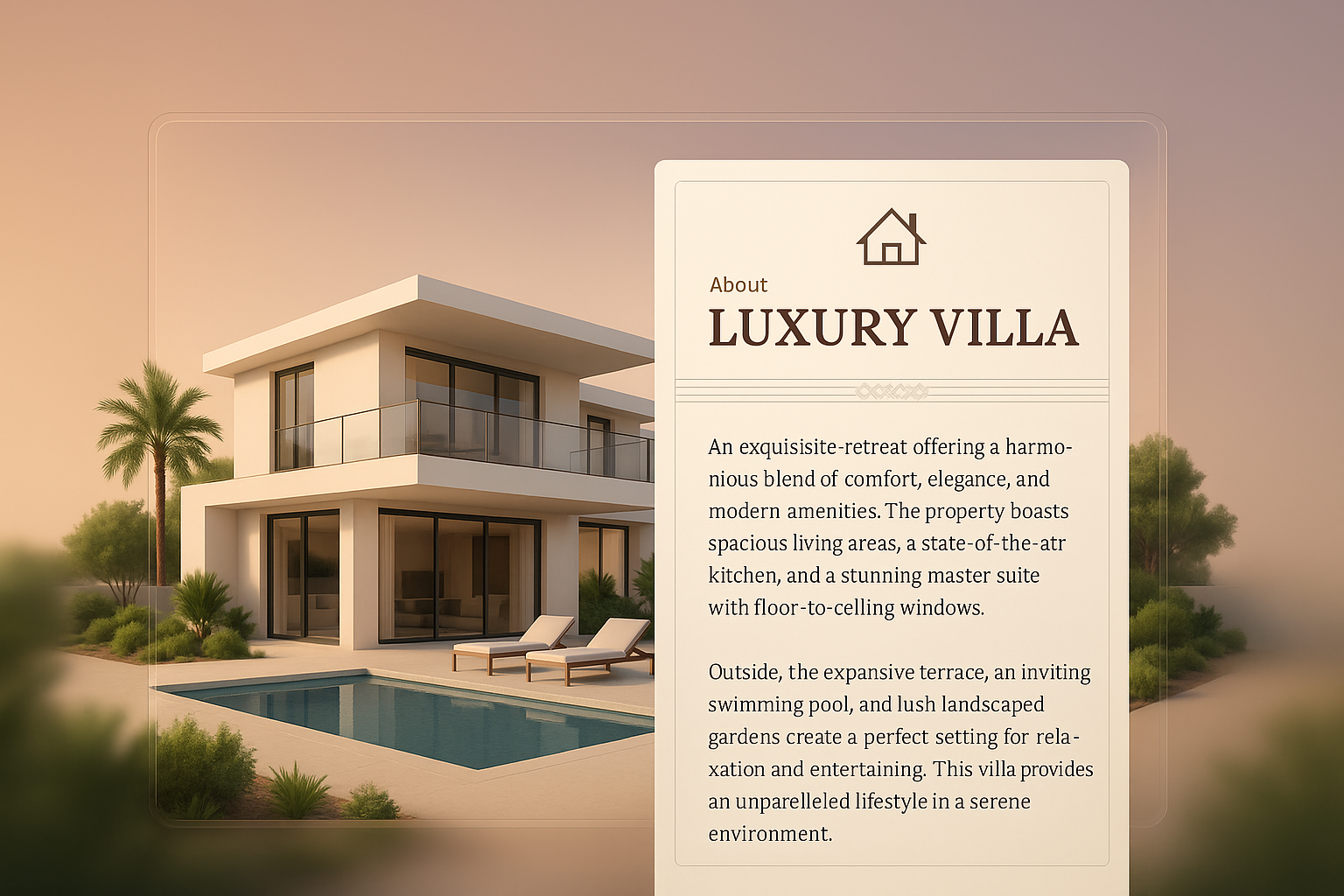 Stunning Luxury Villa Illustration with Elegant Design Features