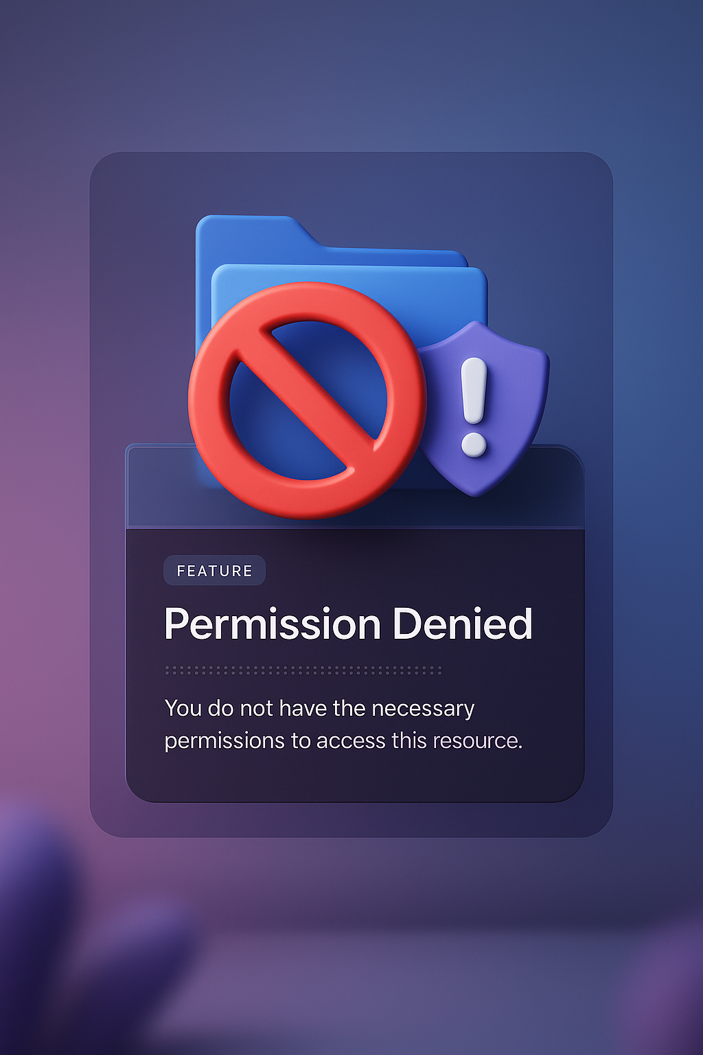 3D Illustration of a Web Page with Permission Denied Theme