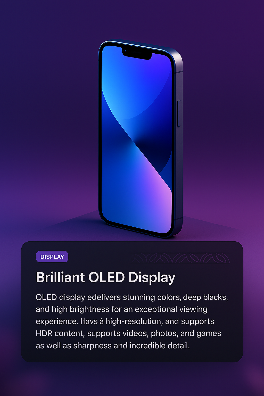 3D Illustration of a Phone with Feature Description Block