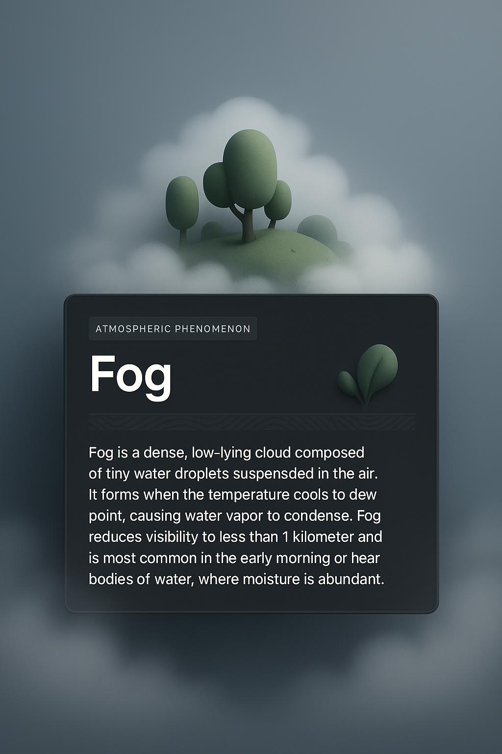 Mysterious Landscape Featuring Fog in 3D Illustration