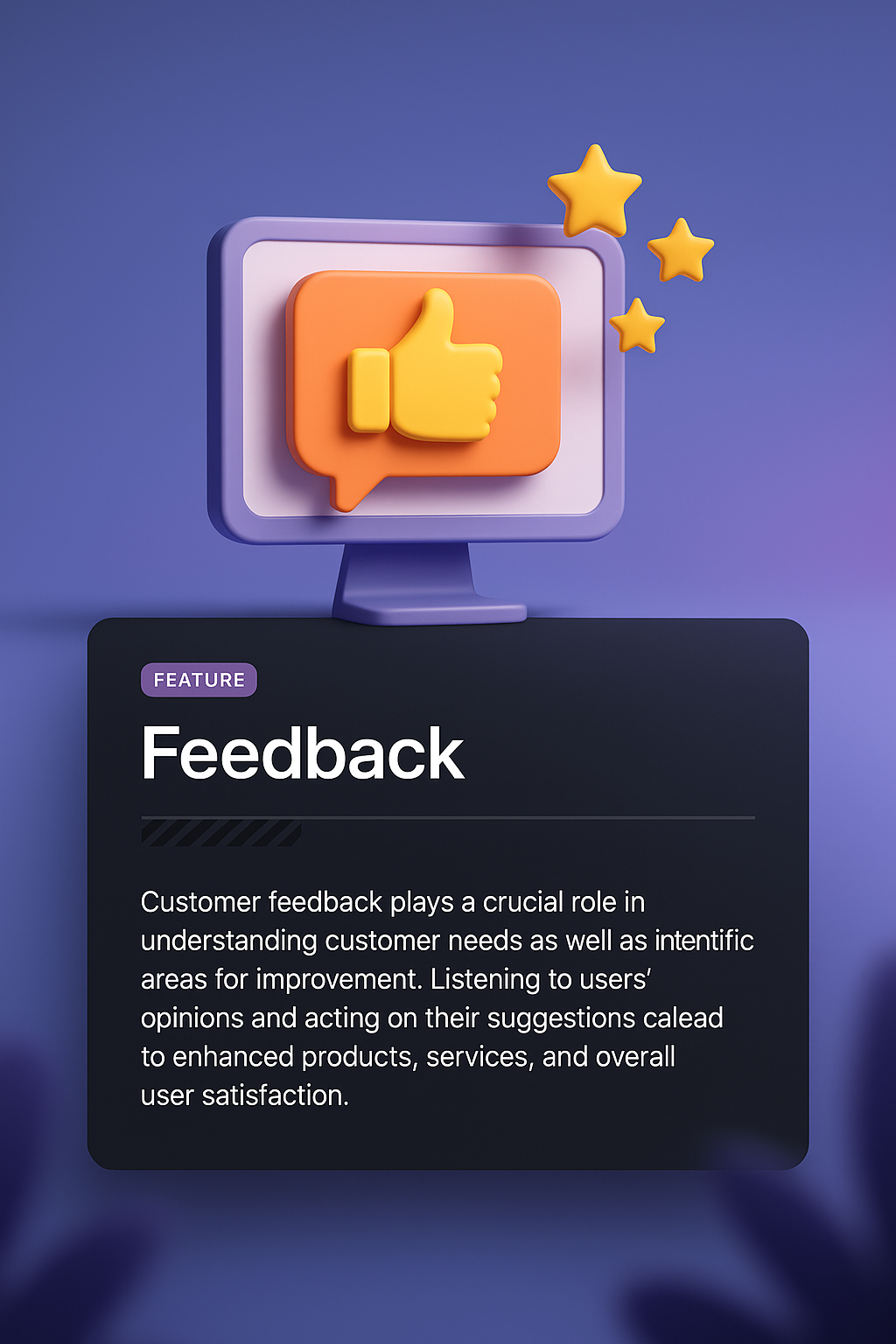 3D Web Design Concept Featuring Feedback Section