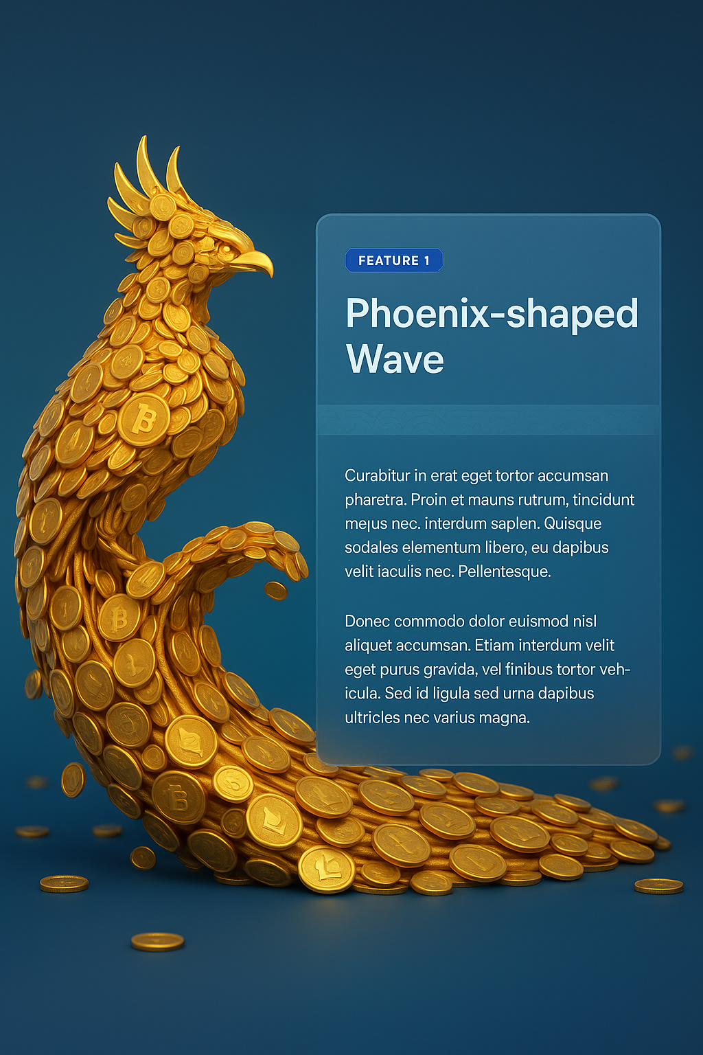 Phoenix-Shaped Crypto Wave Illustration