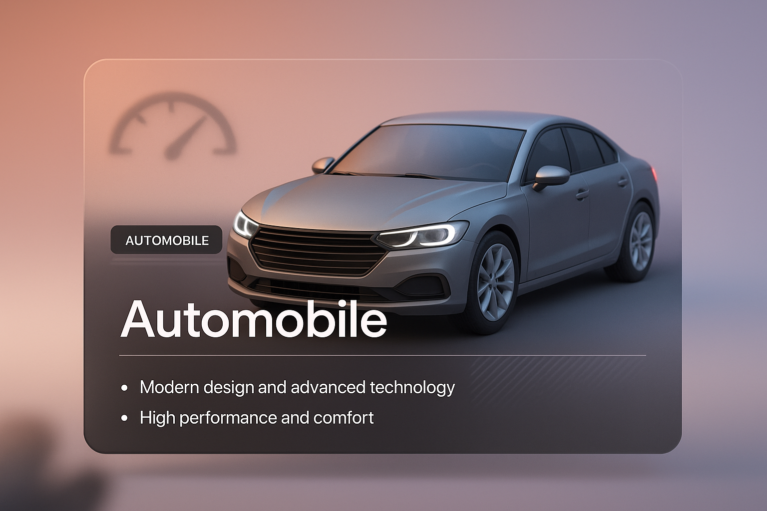 Sleek 3D Automobile Design with Modern Features