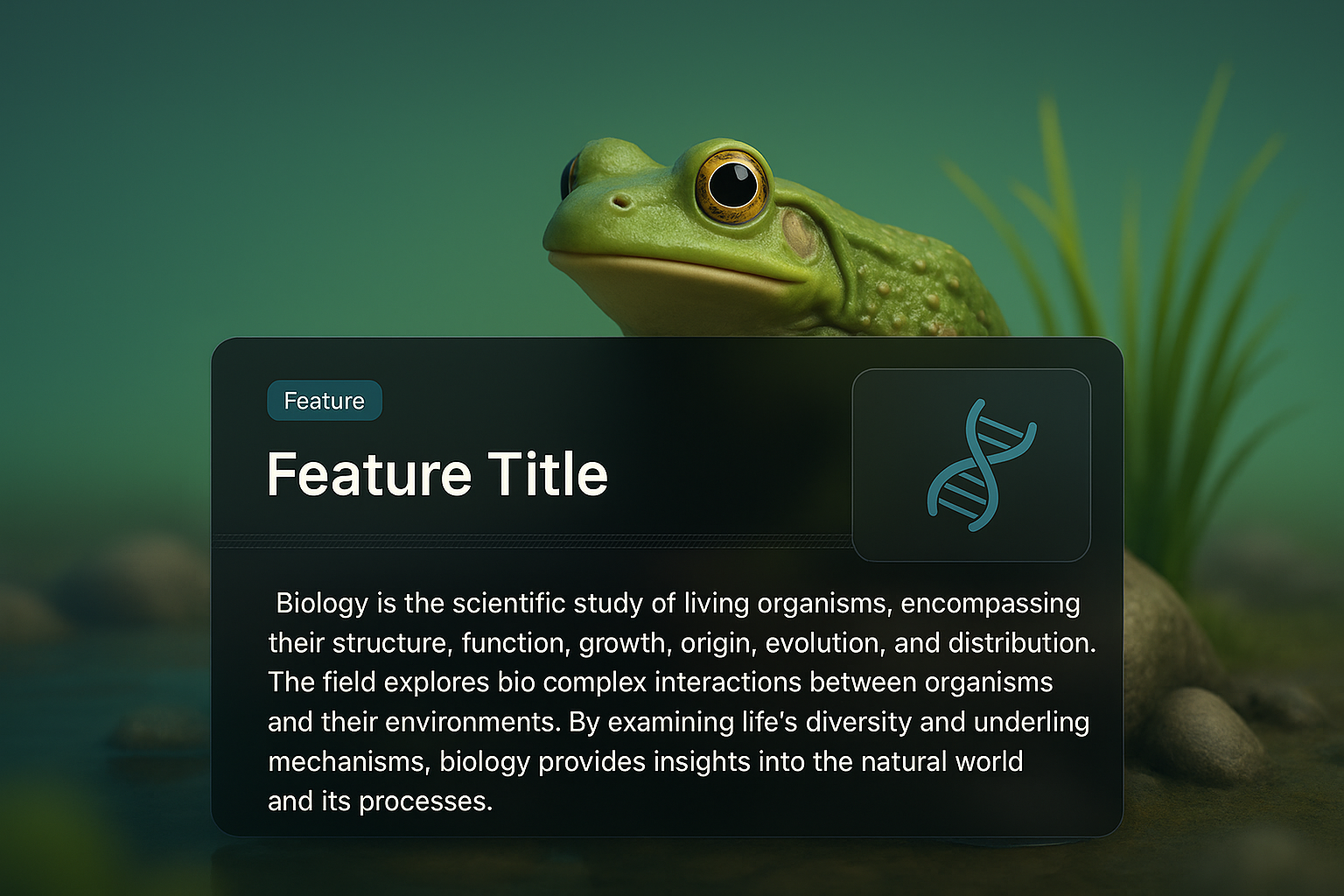 3D Biology Illustration with Informative Feature Block