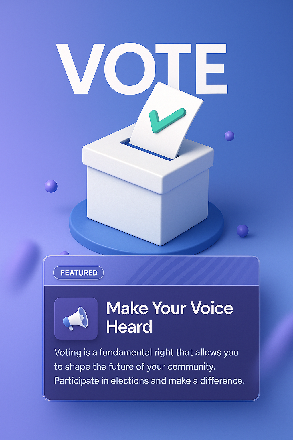 Creative 3D Design for Voting Web Page Layout