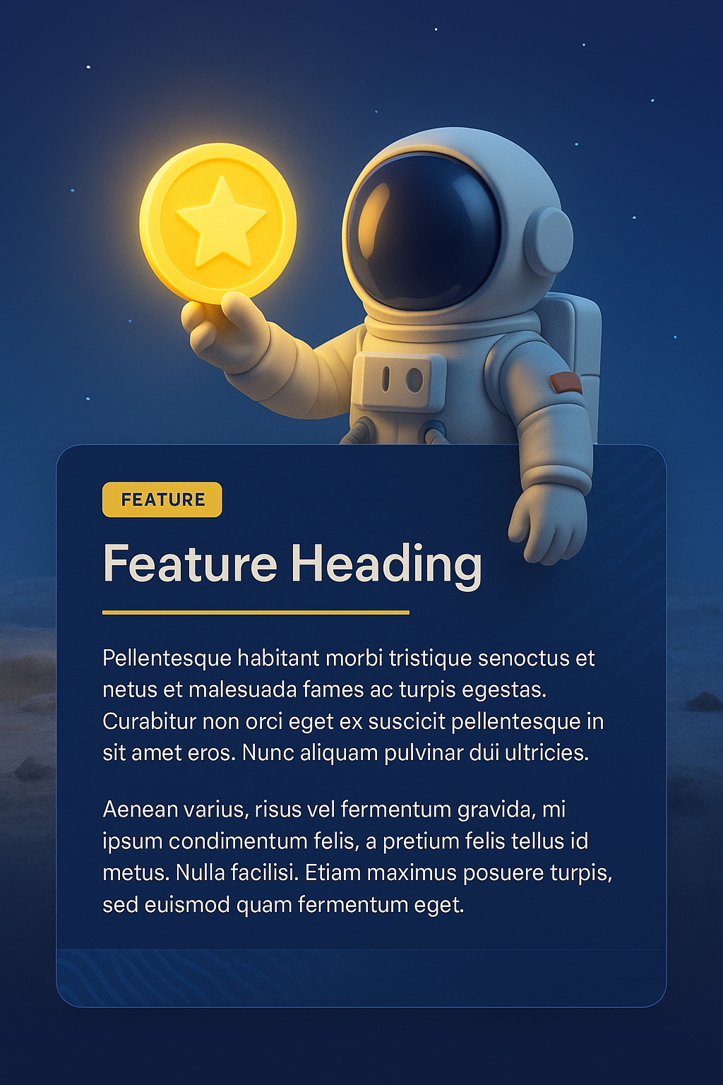 Astronaut Holding Glowing Coin on the Moon