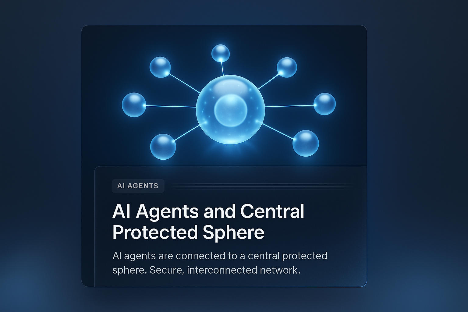 3D Visualization of AI Agents as Light Nodes Connected to Sphere