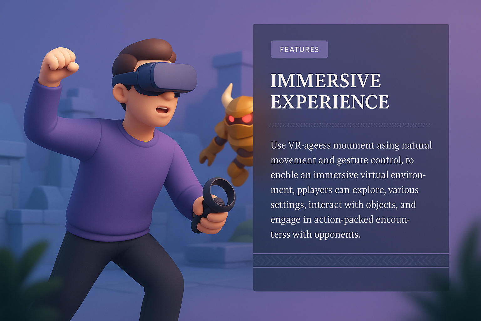 Immersive VR/AR Gaming Experience Web Page Design