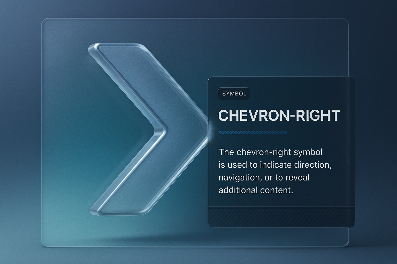 3D Chevron-Right Symbol with Transparent Layer Design