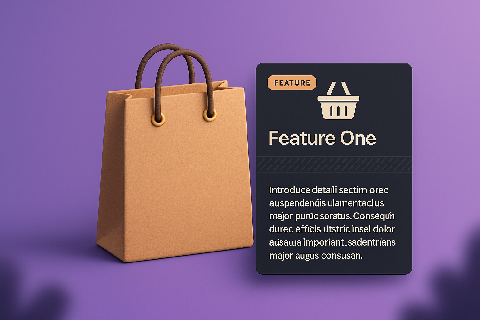 Stylish 3D Shopping Bag with Feature Highlight