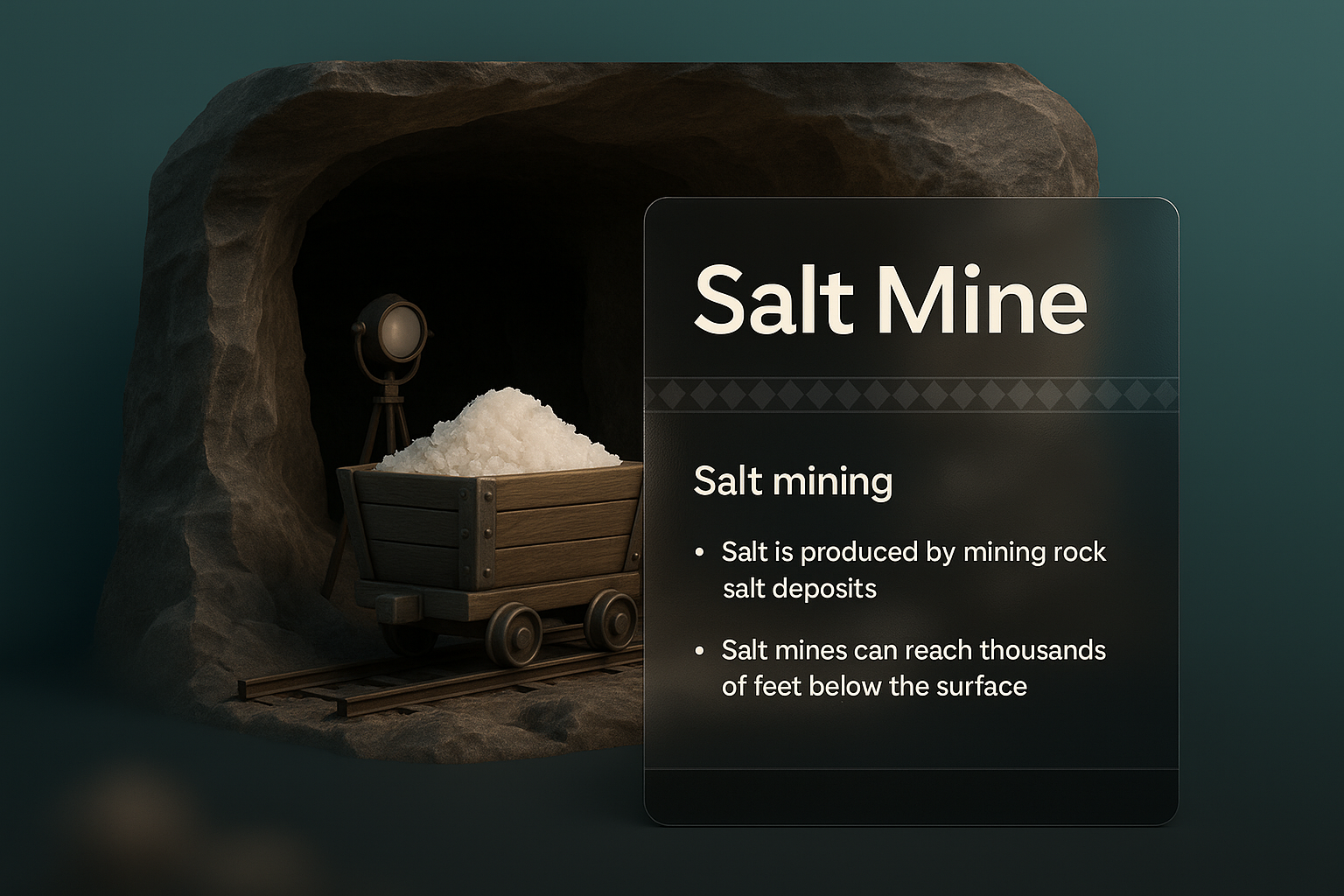 3D Visualization of a Salt Mine with Informative Overlay