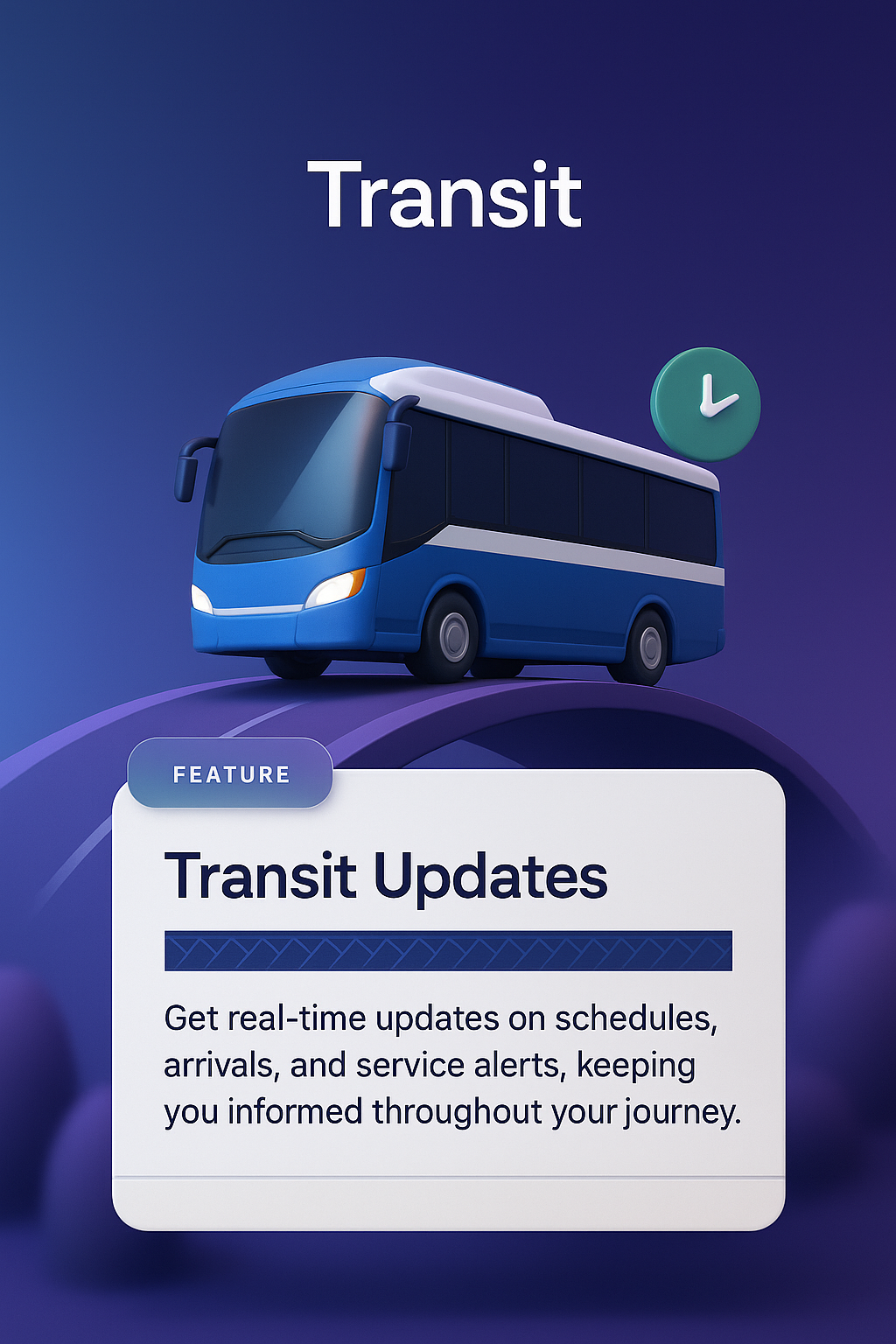 3D Transit Web Design Illustration with Features