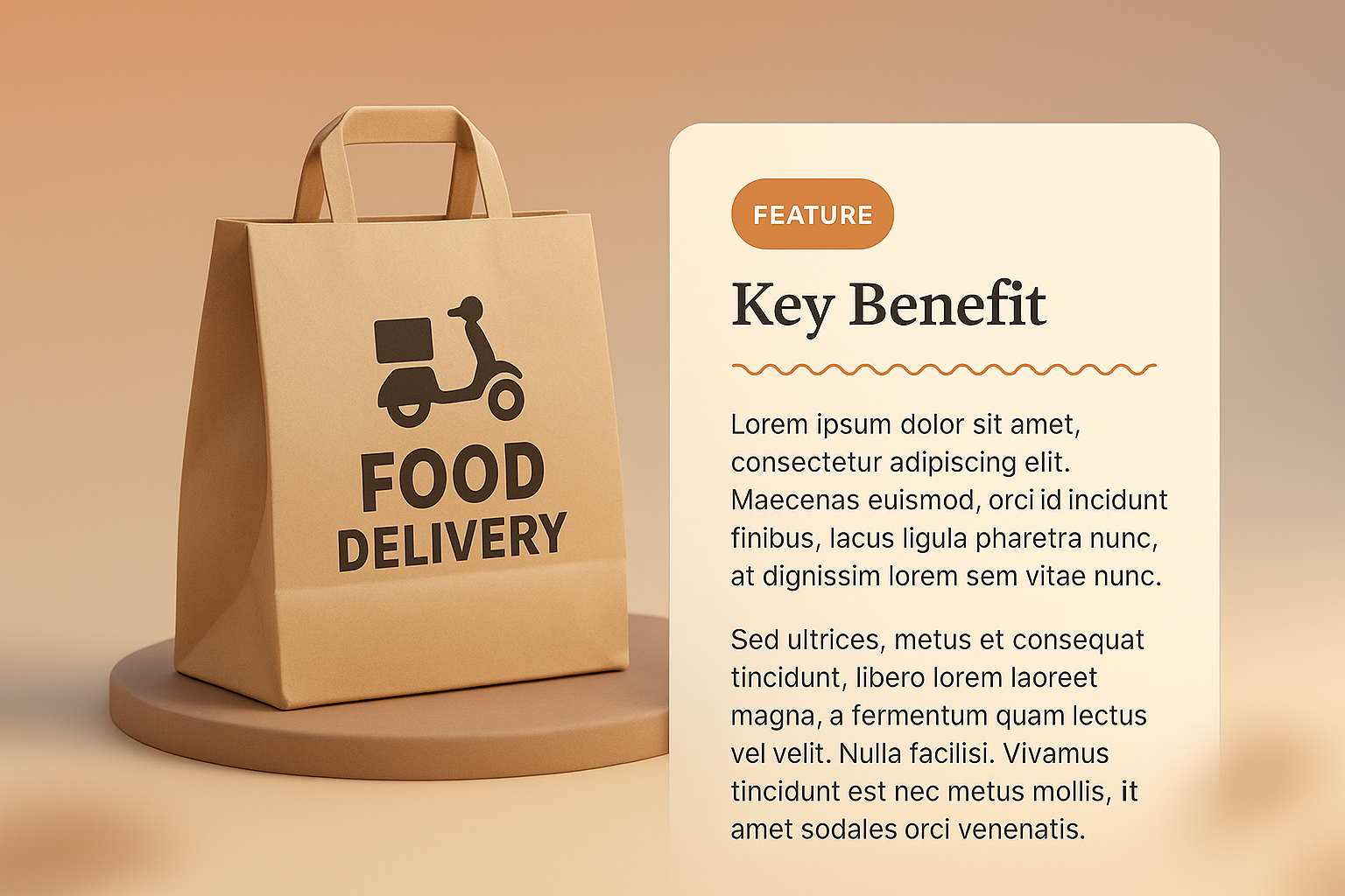 3D Food Delivery Package Illustration for Web Design