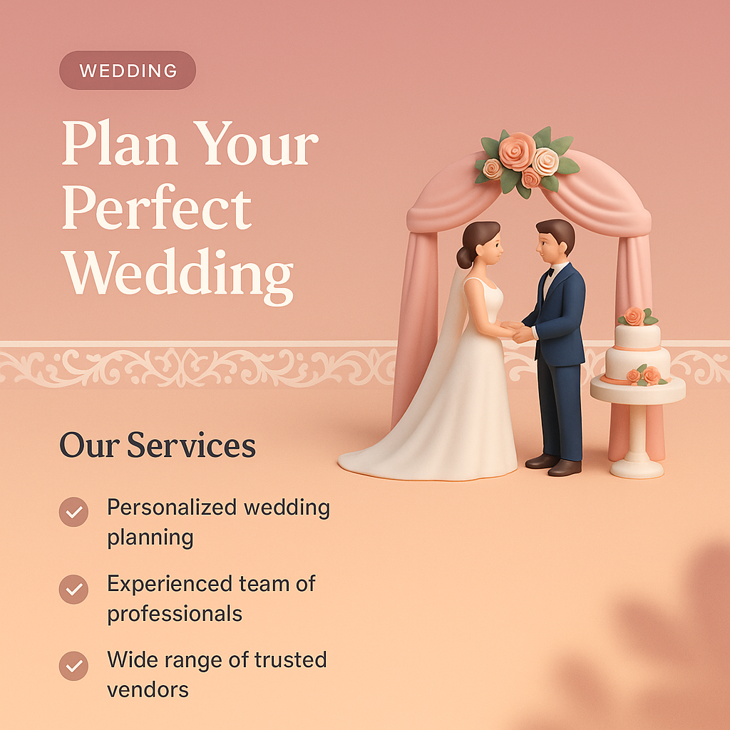 Elegant Wedding Landing Page Design for Planning Services