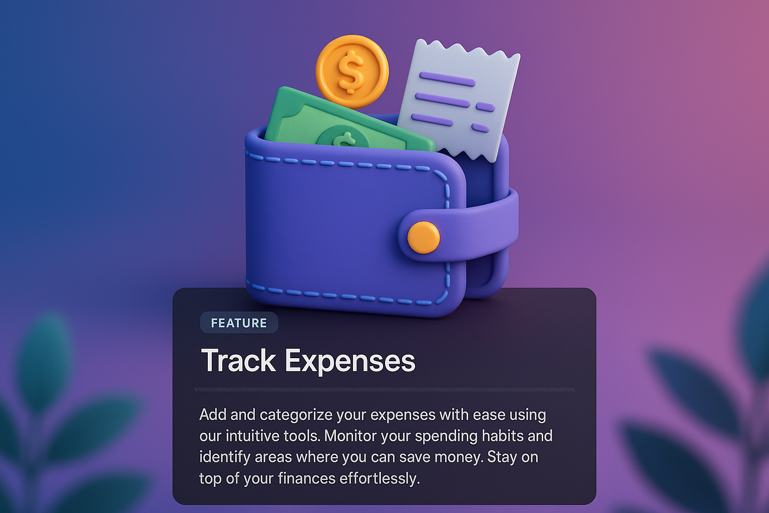 3D Web Page Design for Expense Tracking Features