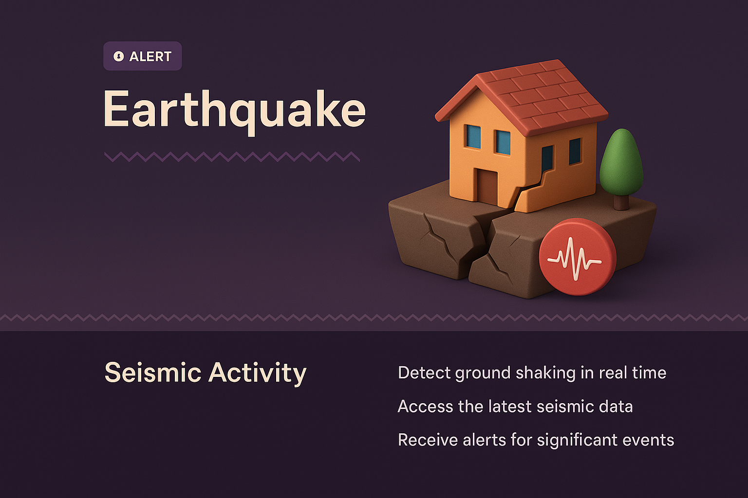 Interactive Earthquake Alert Page with 3D Graphics