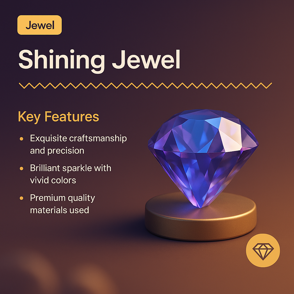 3D Landing Page Design Featuring a Shining Jewel
