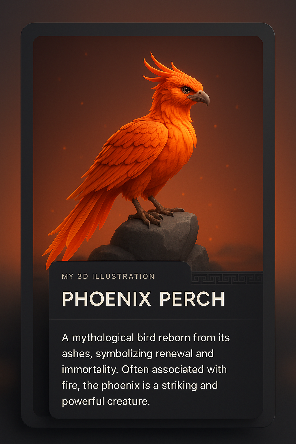 Stunning 3D Illustration of a Phoenix Perch