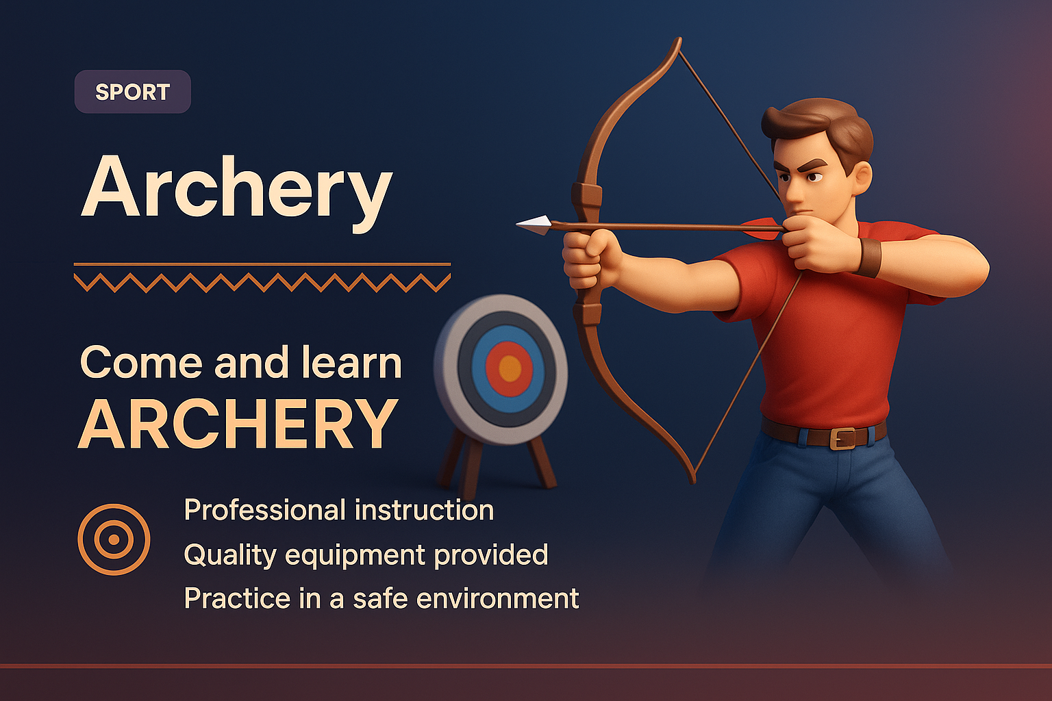 3D Illustration of Archery with Features and Details