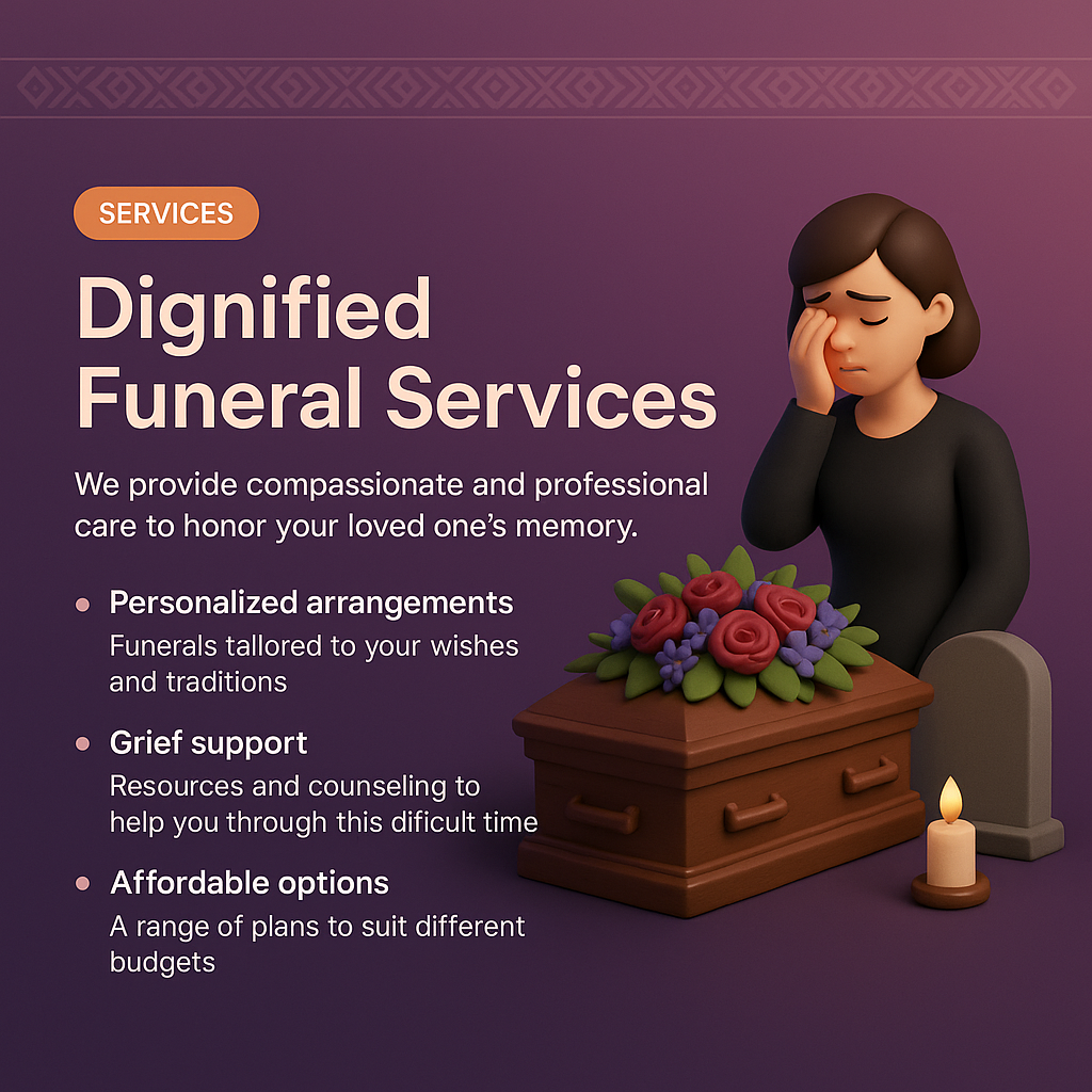 Dignified Funeral Services Landing Page Design