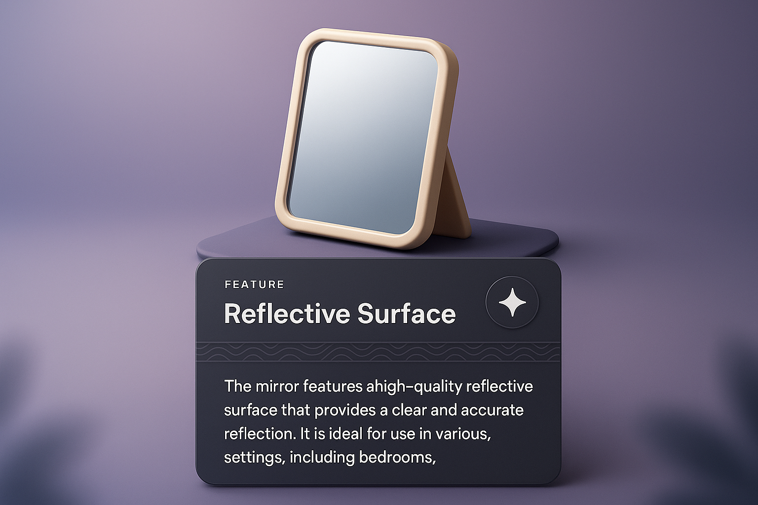 Stylish 3D Mirror Display with Feature Description