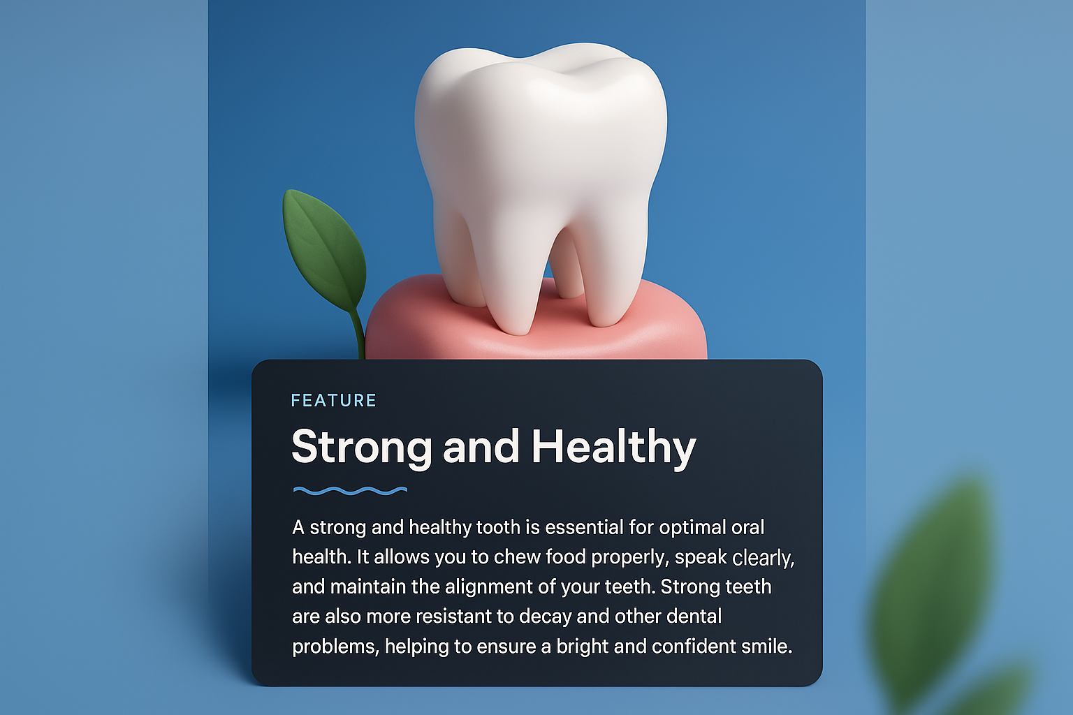 3D Tooth Illustration with Health Feature Description