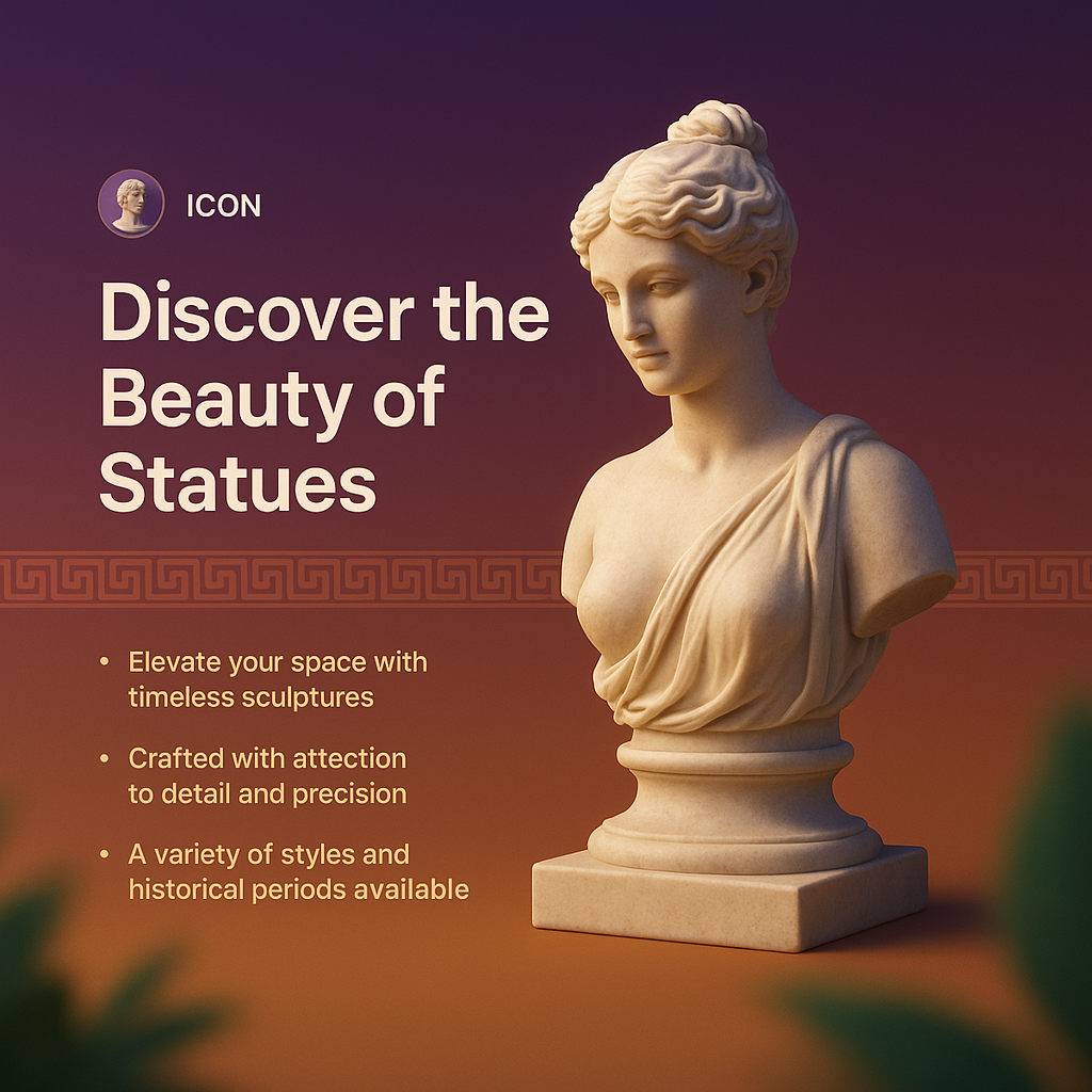 3D Illustration of a Statue with Elegant Details