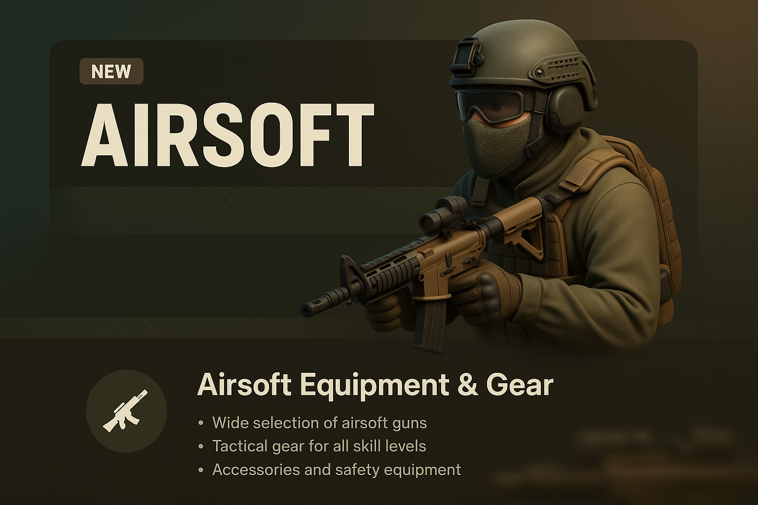 3D Illustration of Airsoft Equipment and Gear