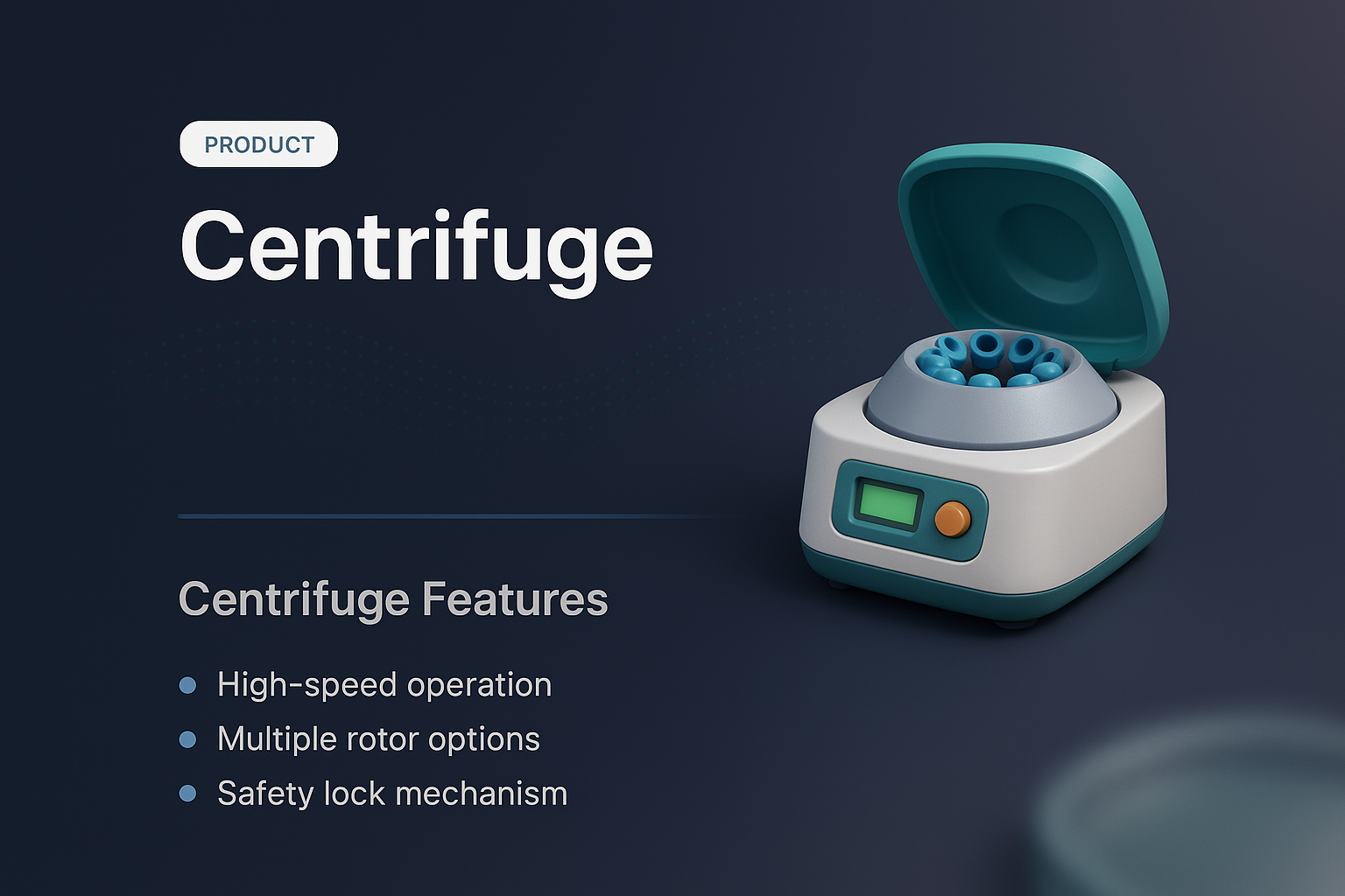 Modern 3D Centrifuge Landing Page Design