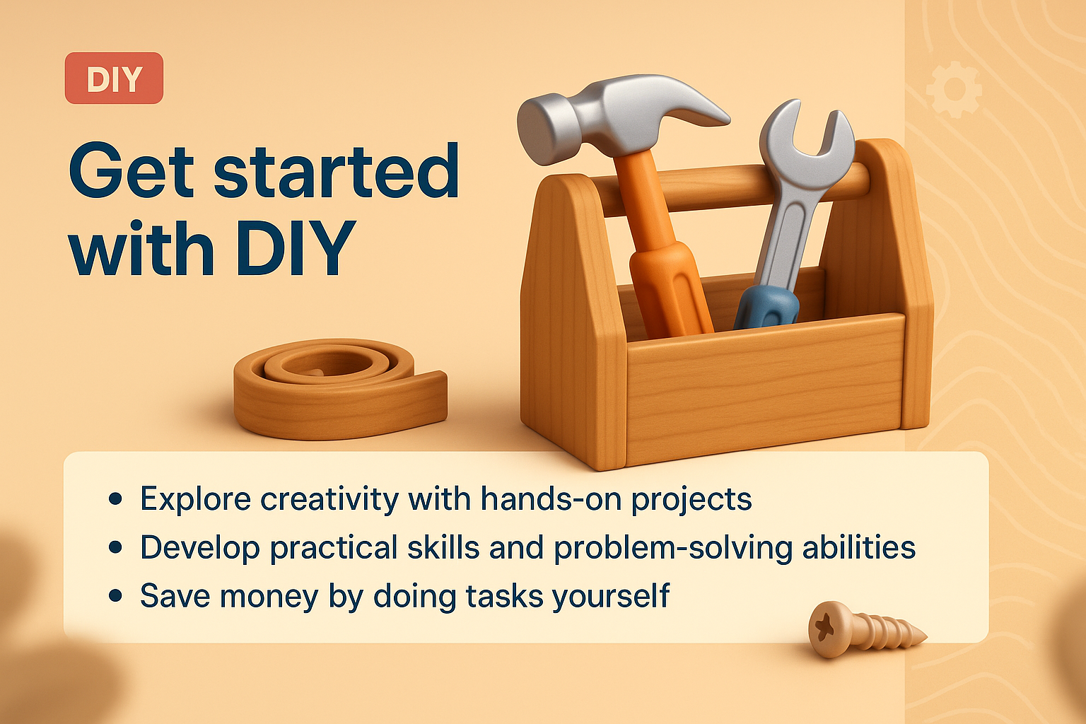 Engaging 3D Illustration for DIY Projects with Tools