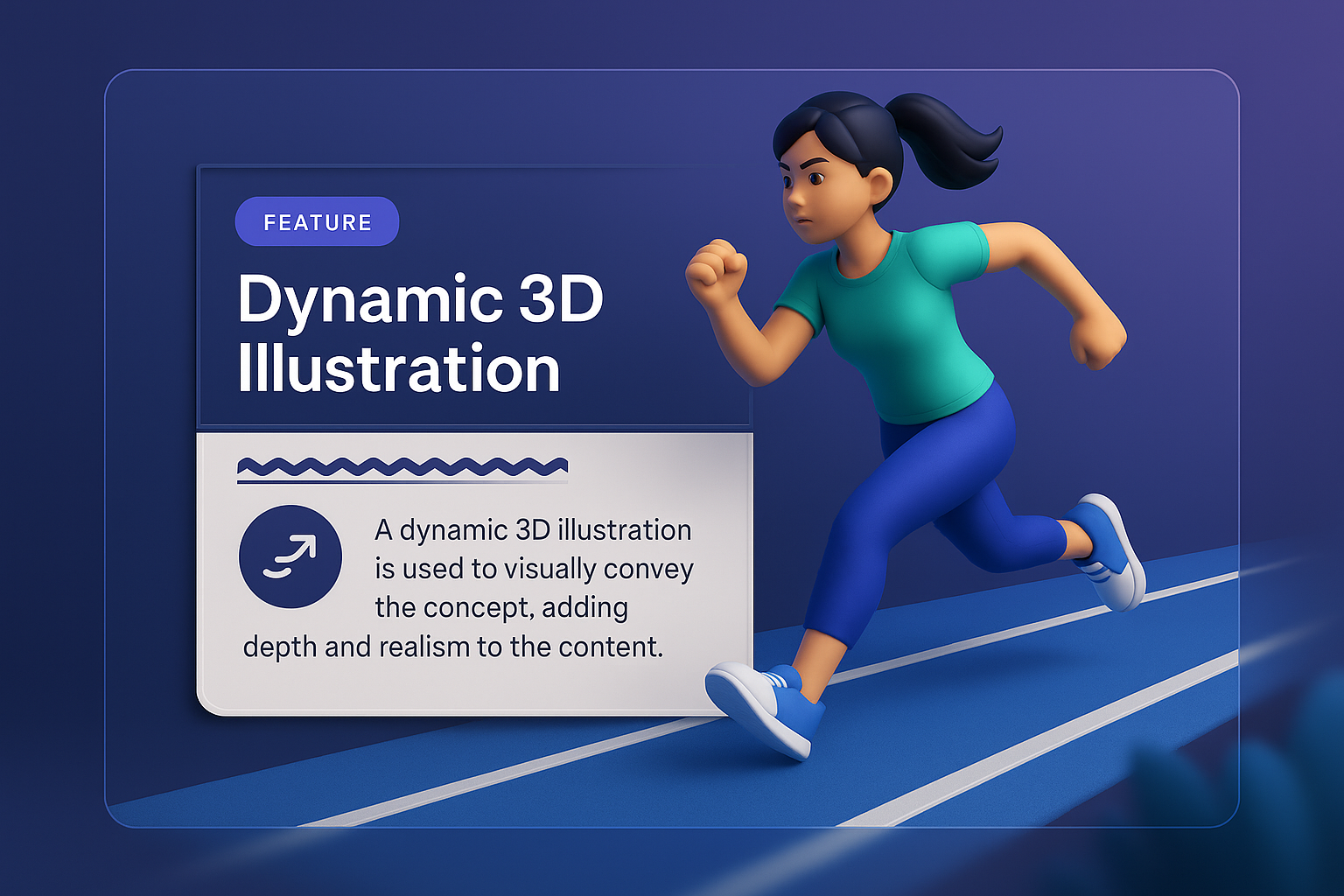Dynamic 3D Illustration for Website Features