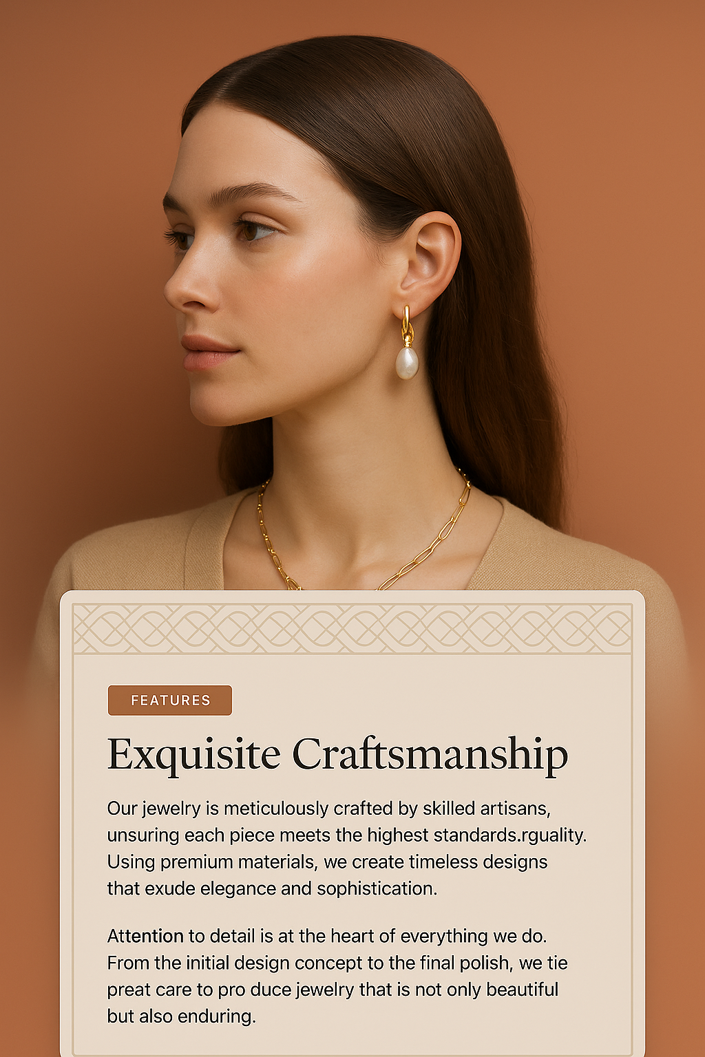 Elegant Jewelry Displayed on Model with Premium Craftsmanship Details