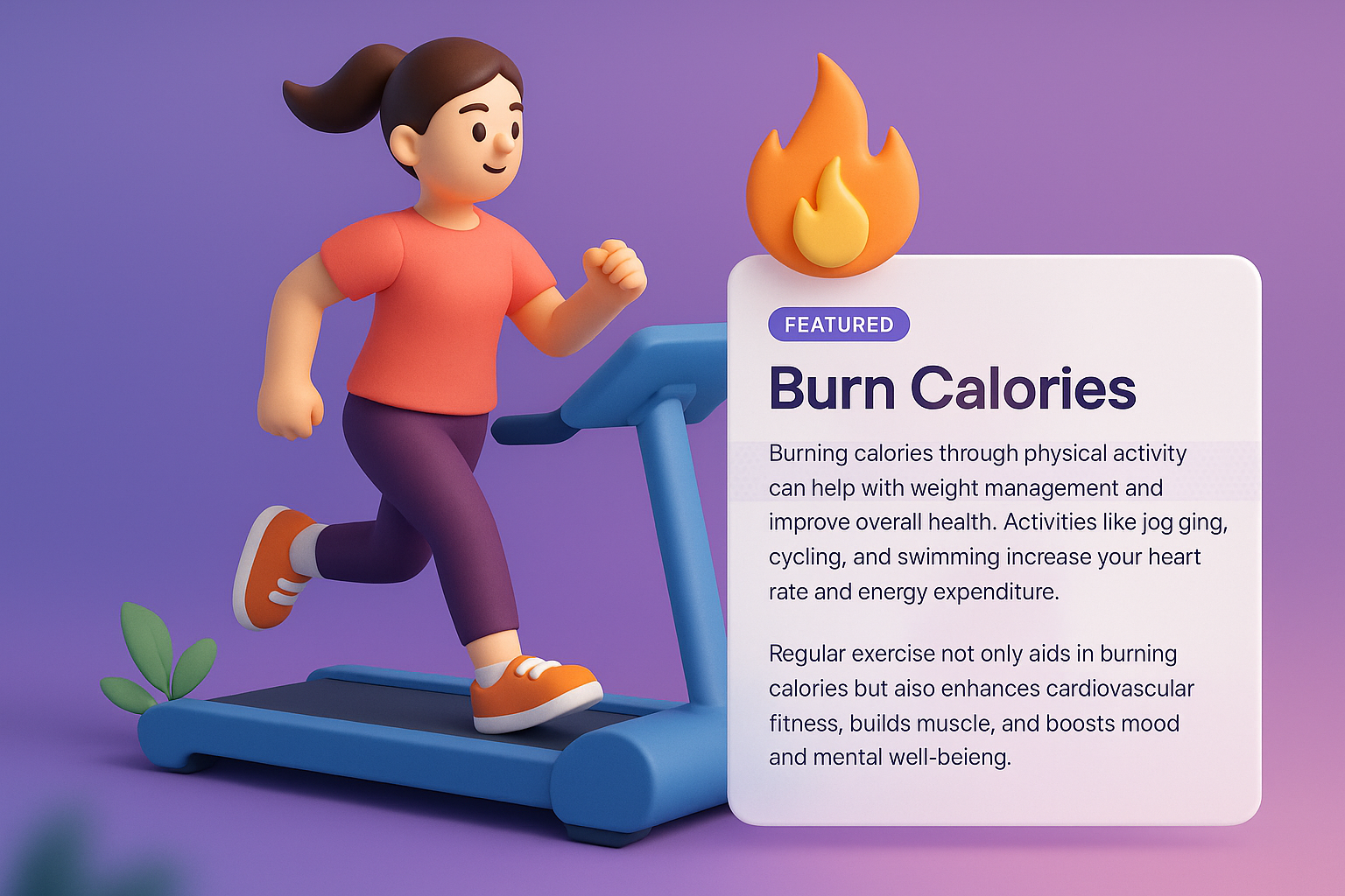 3D Illustration Representing Burn Calories Concept