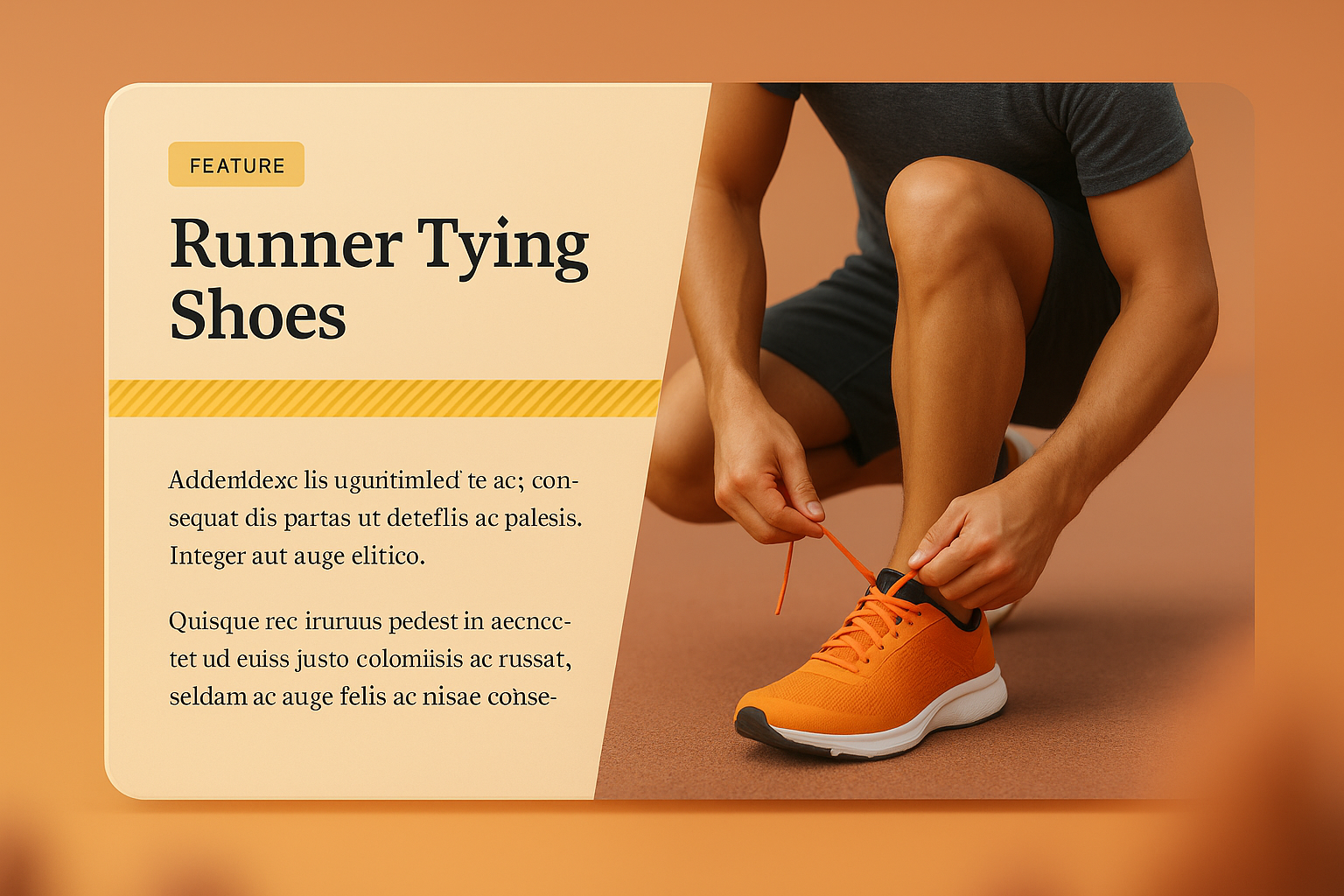 Runner Tying Shoes with Stylish Background and Text Block