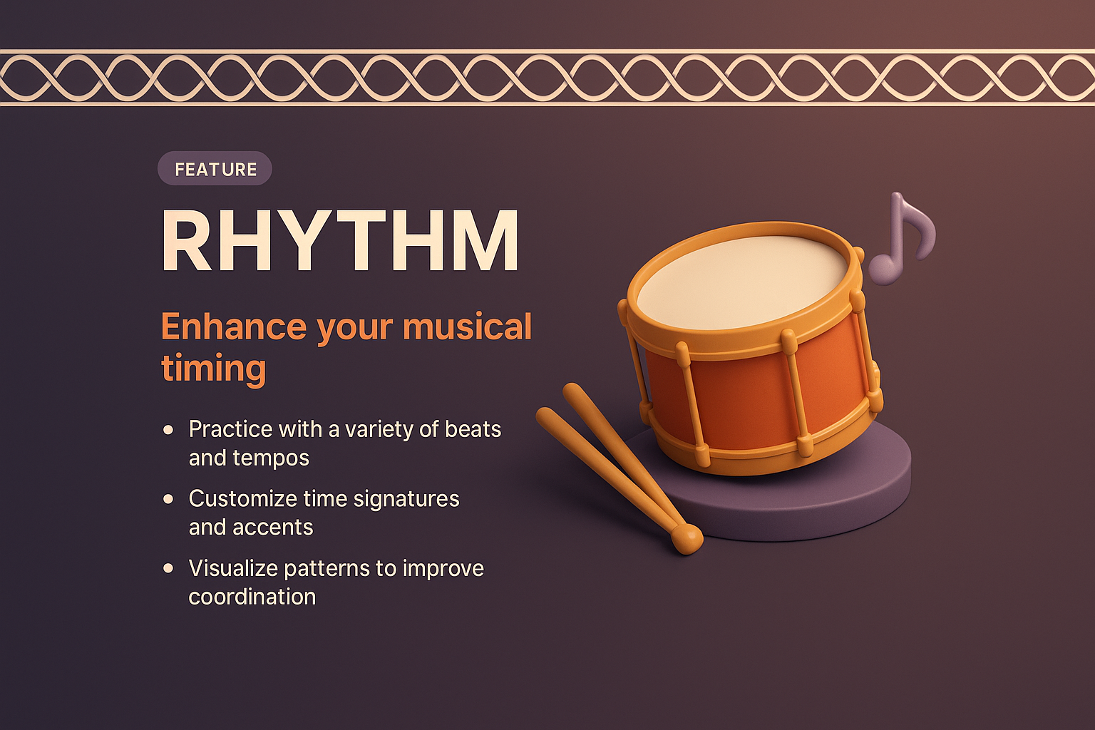 Dynamic Landing Page Design Featuring Rhythm Theme