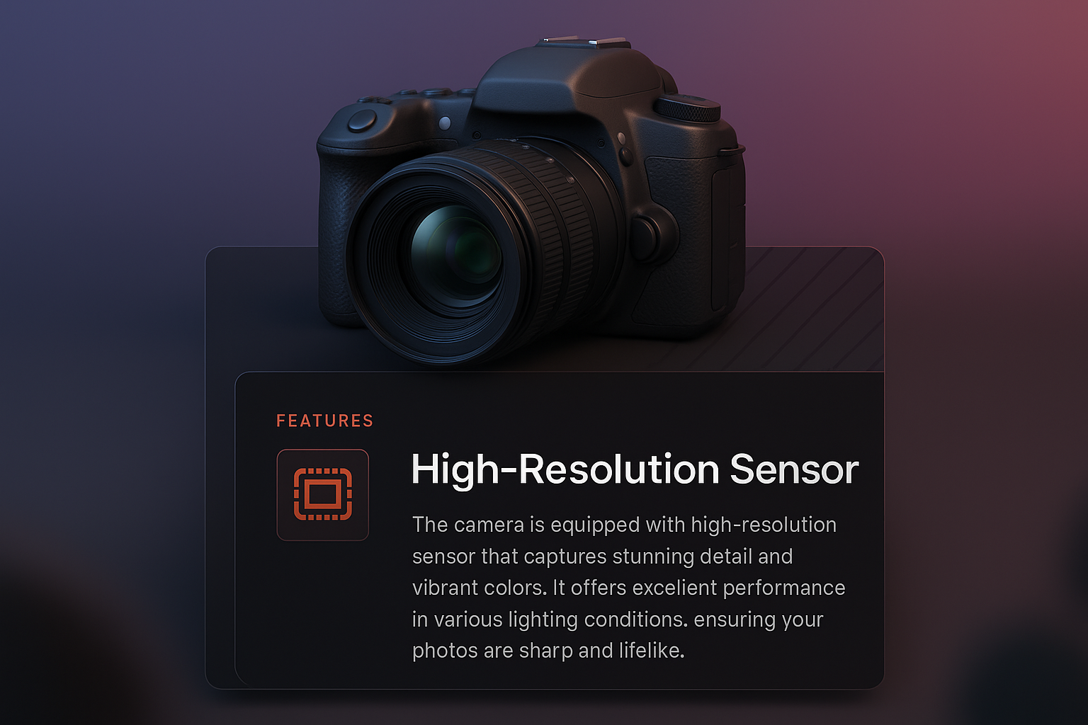 3D Camera Scene with High-Resolution Features