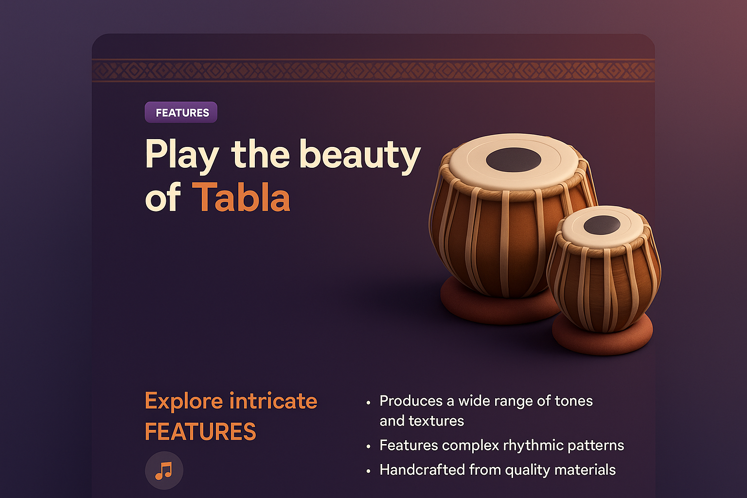 Engaging Landing Page Design for Tabla Features