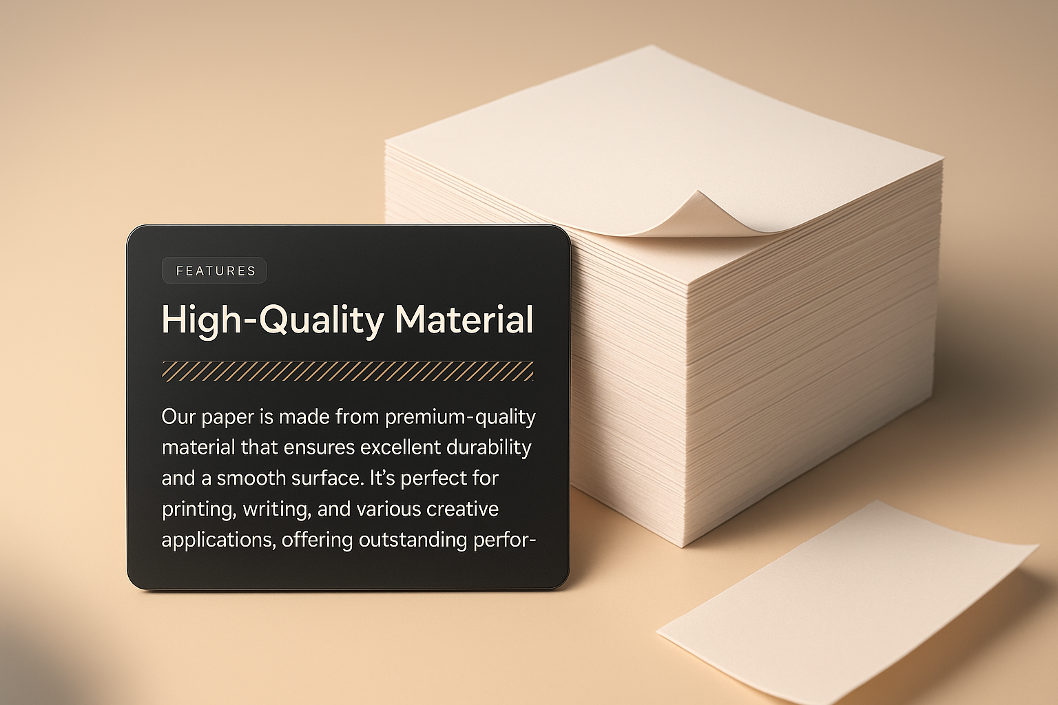 3D Illustration of High-Quality Paper Features