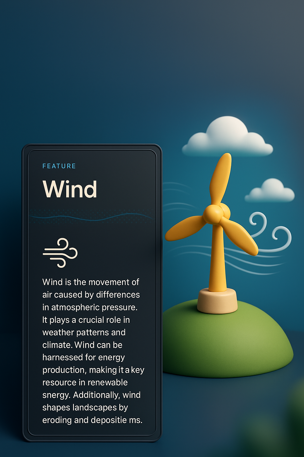 3D Web Design Featuring Wind Energy Concept
